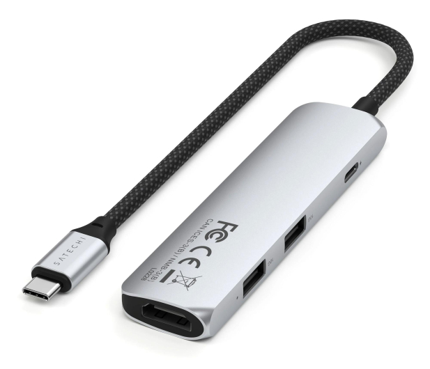 Satechi 4-in-1 USB-C Slim Multiport Adapter 4K USB-C, srebrny - 1358260 - zdjęcie 2